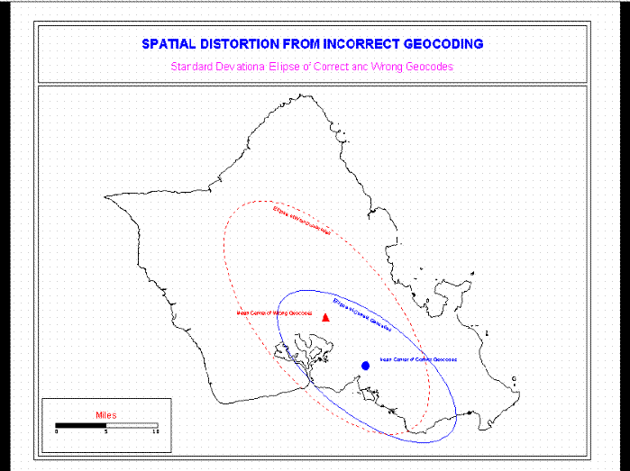 Map of Errors Produced in Geocoding 
Motor Vehicle Crashes